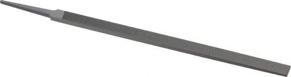 Grobet - 12" Standard Precision Swiss Pattern Regular Pillar File - Double Cut, 25/32" Width Diam x 9/32" Thick, With Tang - Benchmark Tooling