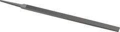 Grobet - 12" Standard Precision Swiss Pattern Regular Pillar File - Double Cut, 25/32" Width Diam x 9/32" Thick, With Tang - Benchmark Tooling
