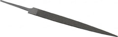 Grobet - 4" Standard Precision Swiss Pattern Warding File - Double Cut, 1/2" Width Diam x 3/64" Thick, With Tang - Benchmark Tooling