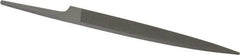 Grobet - 4" Standard Precision Swiss Pattern Knife File - Double Cut, 15/32" Width Diam x 1/8" Thick, With Tang - Benchmark Tooling