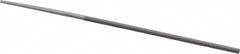 Grobet - 4" Standard Precision Swiss Pattern Round Parallel File - Double Cut, 1/8" Width Diam, With Tang - Benchmark Tooling