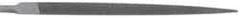 Grobet - 4" Standard Precision Swiss Pattern Three Square File - Double Cut, 9/32" Width Diam, With Tang - Benchmark Tooling