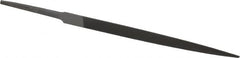 Grobet - 4" Standard Precision Swiss Pattern Three Square File - Double Cut, 9/32" Width Diam, With Tang - Benchmark Tooling