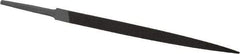Grobet - 6" Standard Precision Swiss Pattern Three Square File - Double Cut, 3/8" Width Diam, With Tang - Benchmark Tooling