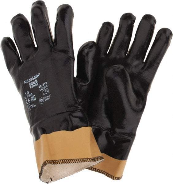 Ansell - Size XL, ANSI Cut Lvl 3, Abrasion Lvl 4, Cut Resistant Gloves - Fully Coated Coated, Black - Benchmark Tooling