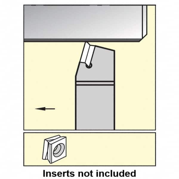 Kennametal - 1.771...75DEG, Right Hand Cut, 2° Lead Angle, 63/64" Shank Height x 25mm Shank Width, Positive Rake Indexable Turning Toolholder - 150mm OAL, C8FIX15..R.. Insert Compatibility, Series Fix-Perfect - Benchmark Tooling