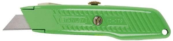 Stanley - Retractable Utility Knife - 2-7/16" Blade, Green Aluminum Handle, 3 Blades Included - Benchmark Tooling