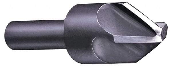 Hertel - 1-1/4" Head Diam, 1/2" Shank Diam, 4 Flute 60° High Speed Steel Countersink - 3-3/8" OAL, Straight Shank - Benchmark Tooling