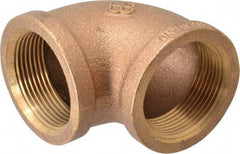 Merit Brass - Class 125, 1-1/2" Internal Pipe, Brass 90° Street Elbow - FBSPT x FBSPT - Benchmark Tooling