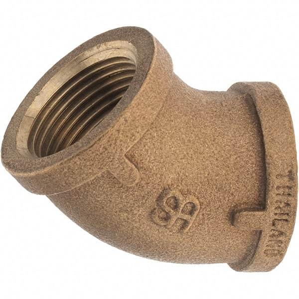 Merit Brass - Class 125, 1" Internal Pipe, Brass 45° Street Elbow - FBSPT x FBSPT - Benchmark Tooling