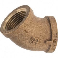 Merit Brass - Class 125, 1" Internal Pipe, Brass 45° Street Elbow - FBSPT x FBSPT - Benchmark Tooling