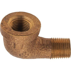 Merit Brass - Class 125, 1/8" Internal Pipe, Brass 90° Street Elbow - FBSPT x MBSPT - Benchmark Tooling