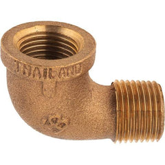 Merit Brass - Class 125, 1/2" Internal Pipe, Brass 90° Street Elbow - FBSPT x MBSPT - Benchmark Tooling