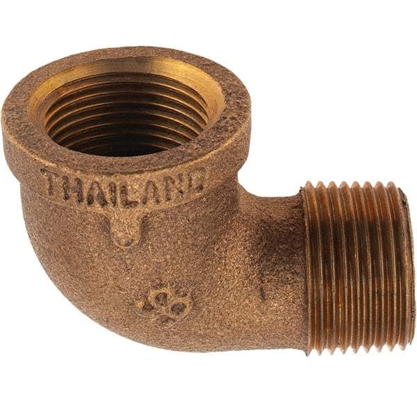 Merit Brass - Class 125, 3/4" Internal Pipe, Brass 90° Street Elbow - FBSPT x MBSPT - Benchmark Tooling