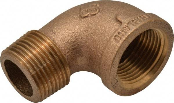 Merit Brass - Class 125, 1" Internal Pipe, Brass 90° Street Elbow - FBSPT x MBSPT - Benchmark Tooling