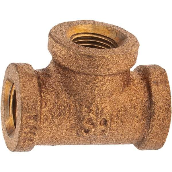 Merit Brass - Class 125, 1/8" Internal Pipe, Brass Tee - FBSPT x FBSPT x FBSPT - Benchmark Tooling