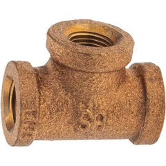 Merit Brass - Class 125, 1/8" Internal Pipe, Brass Tee - FBSPT x FBSPT x FBSPT - Benchmark Tooling
