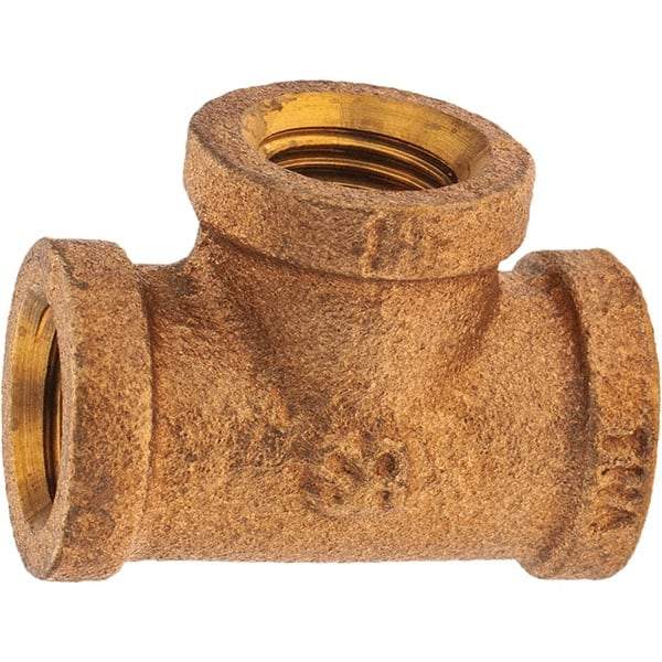 Merit Brass - Class 125, 1/4" Internal Pipe, Brass Tee - FBSPT x FBSPT x FBSPT - Benchmark Tooling