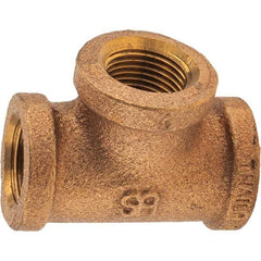 Merit Brass - Class 125, 3/8" Internal Pipe, Brass Tee - FBSPT x FBSPT x FBSPT - Benchmark Tooling