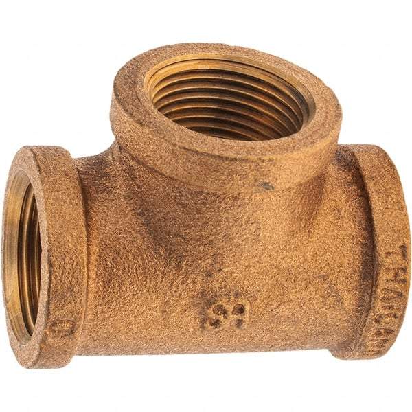 Merit Brass - Class 125, 3/4" Internal Pipe, Brass Tee - FBSPT x FBSPT x FBSPT - Benchmark Tooling