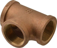 Merit Brass - Class 125, 1-1/4" Internal Pipe, Brass Tee - FBSPT x FBSPT x FBSPT - Benchmark Tooling