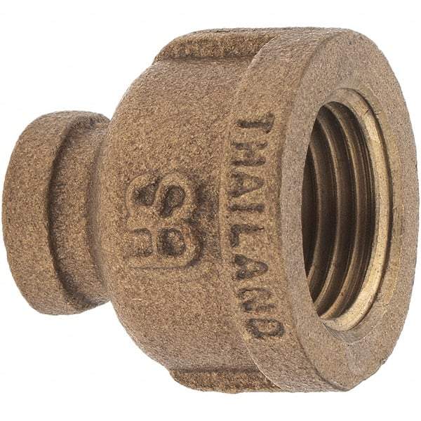 Merit Brass - Class 125, 1/2 x 1/8" Internal Pipe, Brass Reducing Coupling - FBSPT x FBSPT - Benchmark Tooling