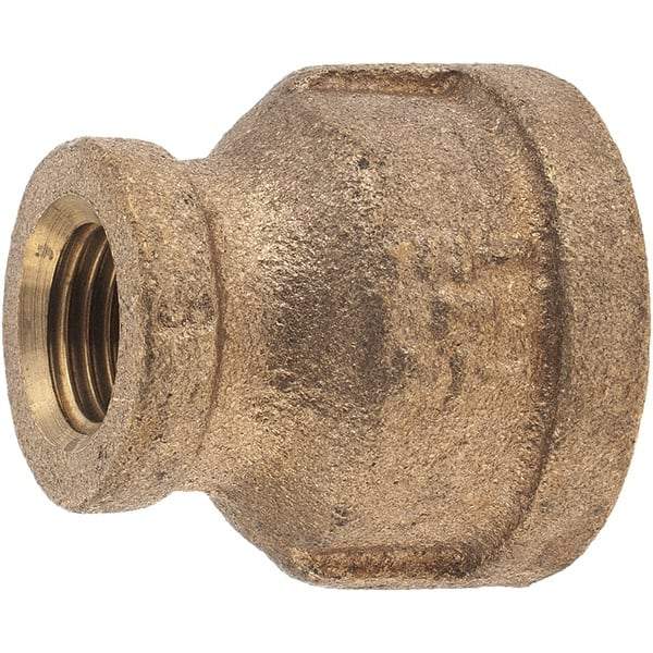 Merit Brass - Class 125, 1/2 x 1/4" Internal Pipe, Brass Reducing Coupling - FBSPT x FBSPT - Benchmark Tooling