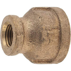Merit Brass - Class 125, 1/2 x 1/4" Internal Pipe, Brass Reducing Coupling - FBSPT x FBSPT - Benchmark Tooling