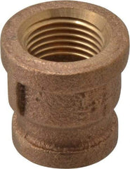 Merit Brass - Class 125, 1/2 x 3/8" Internal Pipe, Brass Reducing Coupling - FBSPT x FBSPT - Benchmark Tooling