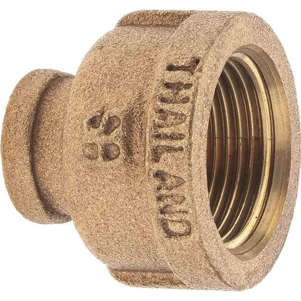 Merit Brass - Class 125, 3/4 x 1/4" Internal Pipe, Brass Reducing Coupling - FBSPT x FBSPT - Benchmark Tooling