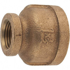 Merit Brass - Class 125, 1 x 1/2" Internal Pipe, Brass Reducing Coupling - FBSPT x FBSPT - Benchmark Tooling