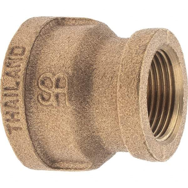 Merit Brass - Class 125, 1 x 3/4" Internal Pipe, Brass Reducing Coupling - FBSPT x FBSPT - Benchmark Tooling