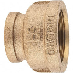 Merit Brass - Class 125, 1-1/2 x 1" Internal Pipe, Brass Reducing Coupling - FBSPT x FBSPT - Benchmark Tooling