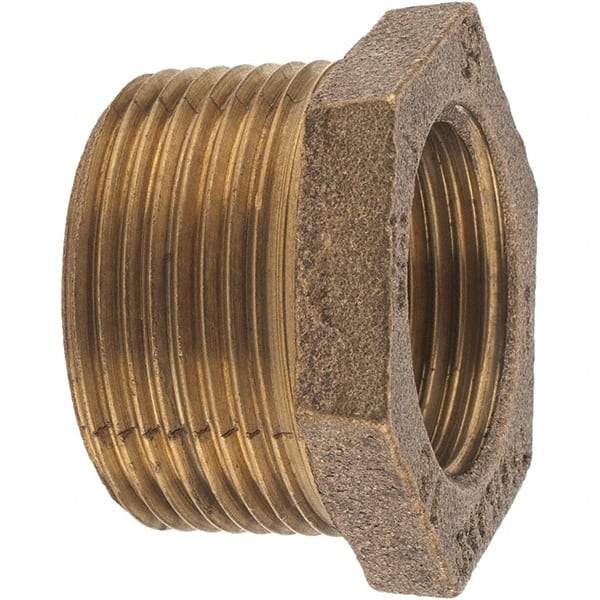 Merit Brass - Class 125, 1-1/4 x 1" Internal Pipe, Brass Hex Bushing - MBSPT x FBSPT - Benchmark Tooling