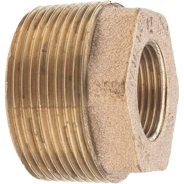 Merit Brass - Class 125, 1-1/2 x 3/4" Internal Pipe, Brass Hex Bushing - MBSPT x FBSPT - Benchmark Tooling