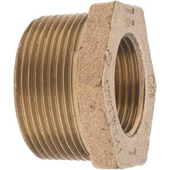 Merit Brass - Class 125, 1-1/2 x 1" Internal Pipe, Brass Hex Bushing - MBSPT x FBSPT - Benchmark Tooling
