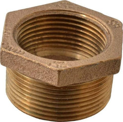 Merit Brass - Class 125, 1-1/2 x 1-1/4" Internal Pipe, Brass Hex Bushing - MBSPT x FBSPT - Benchmark Tooling