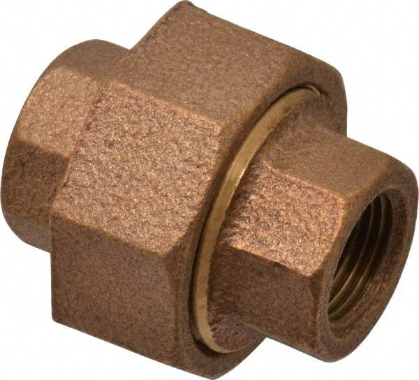 Merit Brass - Class 125, 3/8" Internal Pipe, Brass Union - FBSPT x FBSPT - Benchmark Tooling