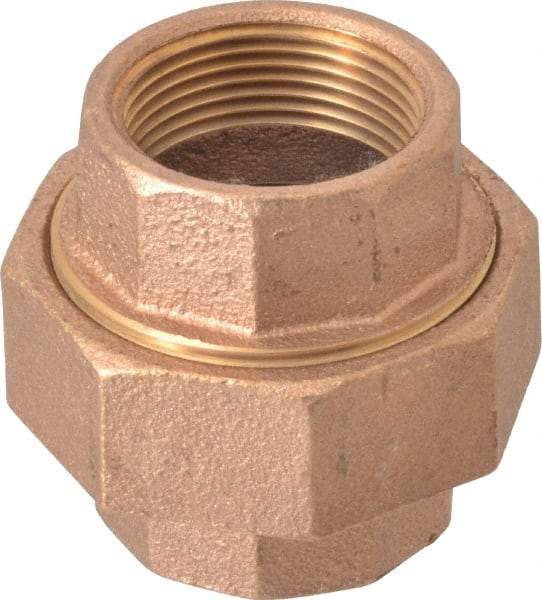 Merit Brass - Class 125, 1-1/4" Internal Pipe, Brass Union - FBSPT x FBSPT - Benchmark Tooling
