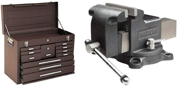 Value Collection - 11 Drawer Tool Chest - 26-1/2" Wide x 12" Deep x 18-7/8" High, Steel, Brown - Benchmark Tooling