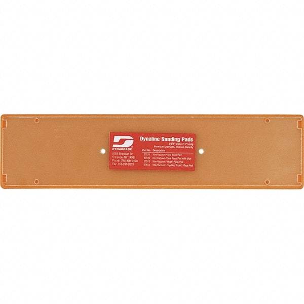 Dynabrade - 11 x 2-3/4" Rectangular Hook Face Backing Pad - File Board Sander Compatible, Screw Attachment, Nonvacuum Pad, 3/8" Thick, Medium Density, Short Nap - Benchmark Tooling