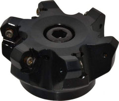 Kennametal - 3" Cut Diam, 1" Arbor Hole, 4.51mm Max Depth of Cut, 45° Indexable Chamfer & Angle Face Mill - 6 Inserts, HNGJ 535-GD Insert, Right Hand Cut, 6 Flutes, Through Coolant, Series KSHR - Benchmark Tooling