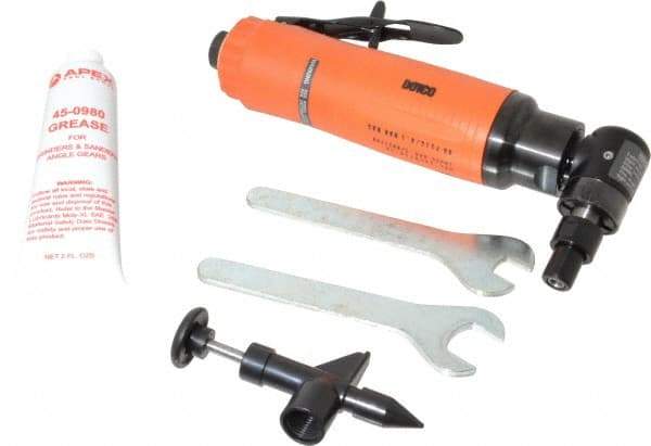 Dotco - 1/4" Collet, Angle Handle, Air Angle Die Grinder - 18,000 RPM, Rear Exhaust, 38 CFM, 0.9 hp, 90 psi, 1/4" Inlet - Benchmark Tooling