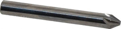Made in USA - 1/4" Head Diam, 1/4" Shank Diam, 6 Flute 60° Solid Carbide Countersink - Bright Finish, 2" OAL, 0.078" Nose Diam, Single End, Straight Shank, Right Hand Cut - Benchmark Tooling