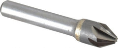 Made in USA - 1/2" Head Diam, 3/8" Shank Diam, 6 Flute 60° Solid Carbide Countersink - Benchmark Tooling