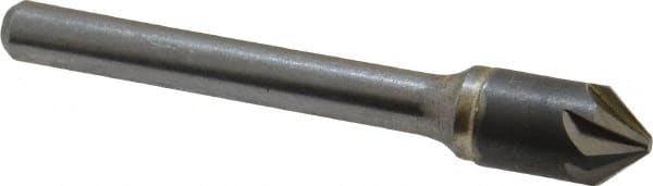 Made in USA - 3/8" Head Diam, 1/4" Shank Diam, 6 Flute 82° Solid Carbide Countersink - Benchmark Tooling