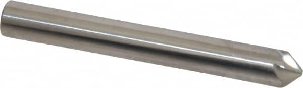 Made in USA - 1/4" Head Diam, 1/4" Shank Diam, 6 Flute 90° Solid Carbide Countersink - Bright Finish, 2" OAL, 0.046" Nose Diam, Single End, Straight Shank, Right Hand Cut - Benchmark Tooling