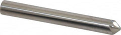 Made in USA - 1/4" Head Diam, 1/4" Shank Diam, 6 Flute 90° Solid Carbide Countersink - Bright Finish, 2" OAL, 0.046" Nose Diam, Single End, Straight Shank, Right Hand Cut - Benchmark Tooling