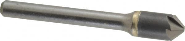 Made in USA - 3/8" Head Diam, 1/4" Shank Diam, 6 Flute 90° Solid Carbide Countersink - Benchmark Tooling