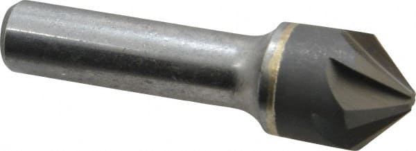 Made in USA - 3/4" Head Diam, 1/2" Shank Diam, 6 Flute 90° Solid Carbide Countersink - Benchmark Tooling